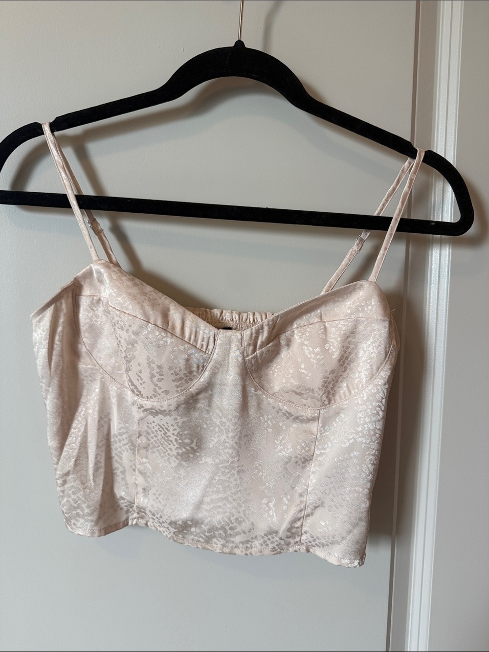 Forever 21 Blush Satin Bustier Crop Top